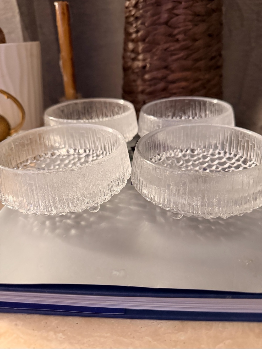 Iittala Ultima Thule 4" Glass Bowl by Tapio Wirkkala - Set of 4